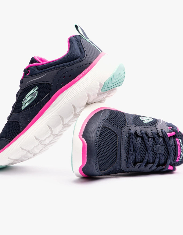 Skechers Fresh Touch Women Navy/Pink Lace-Up Trainers with Lightweight, Comfortable Fit and Memory Foam