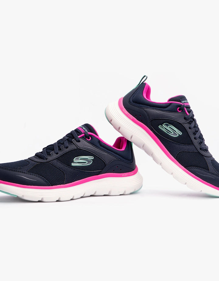 Skechers Fresh Touch Women Navy/Pink Lace-Up Trainers with Lightweight, Comfortable Fit and Memory Foam