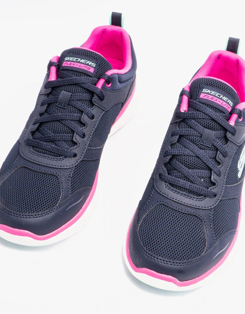 Skechers Fresh Touch Women Navy/Pink Lace-Up Trainers with Lightweight, Comfortable Fit and Memory Foam