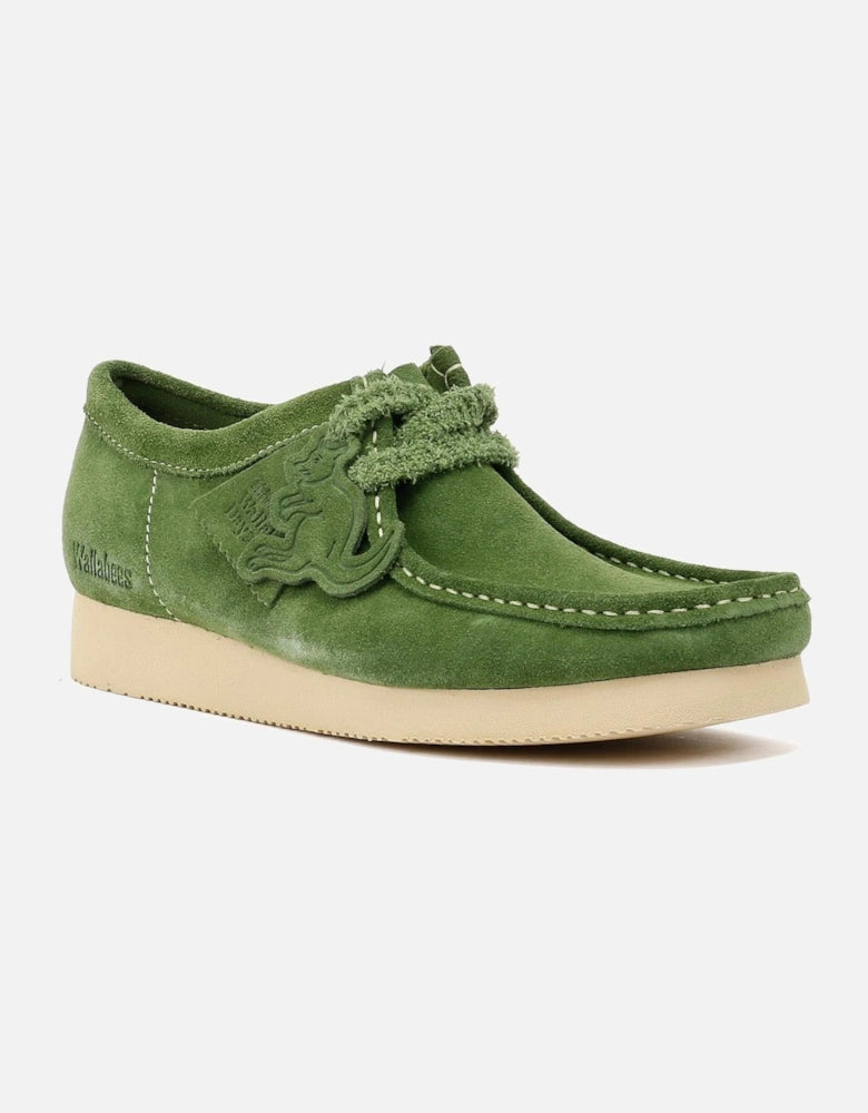Clarks Originals Wallabee 2604 Mens  Green Suede Square Toe Casual Shoes