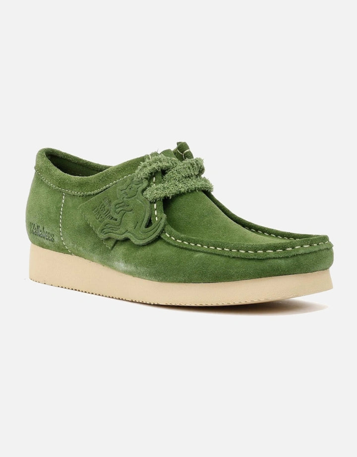 Clarks Originals Wallabee 2604 Mens  Green Suede Square Toe Casual Shoes