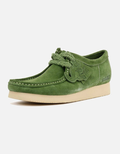 Clarks Originals Wallabee 2604 Mens Green Suede Square Toe Casual