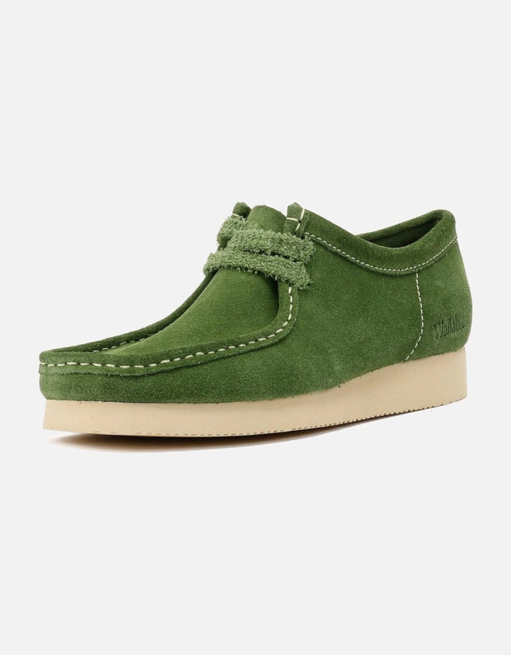 Clarks Originals Wallabee 2604 Mens  Green Suede Square Toe Casual Shoes