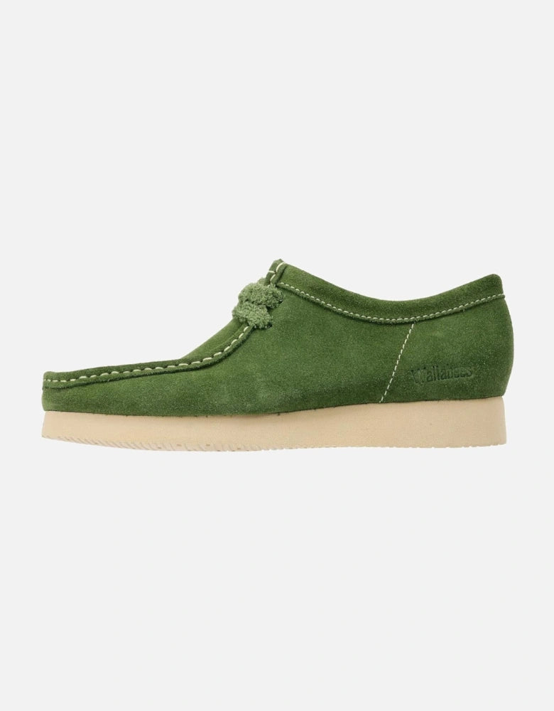 Clarks Originals Wallabee 2604 Mens  Green Suede Square Toe Casual Shoes