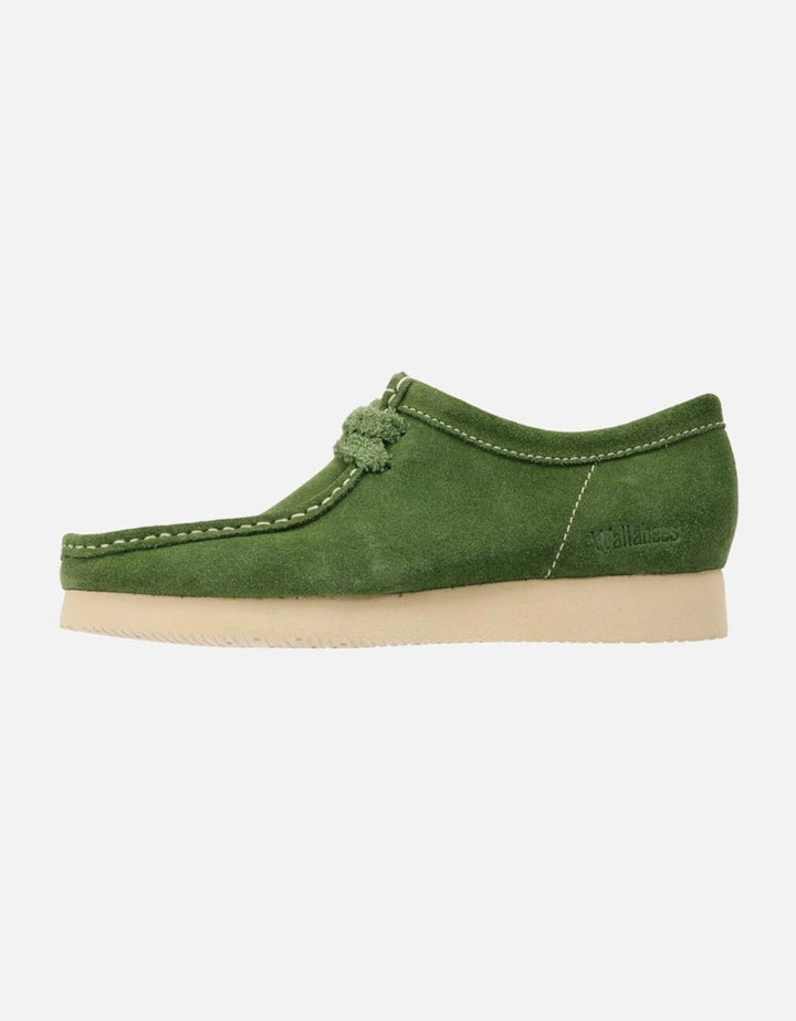 Clarks Originals Wallabee 2604 Mens  Green Suede Square Toe Casual Shoes