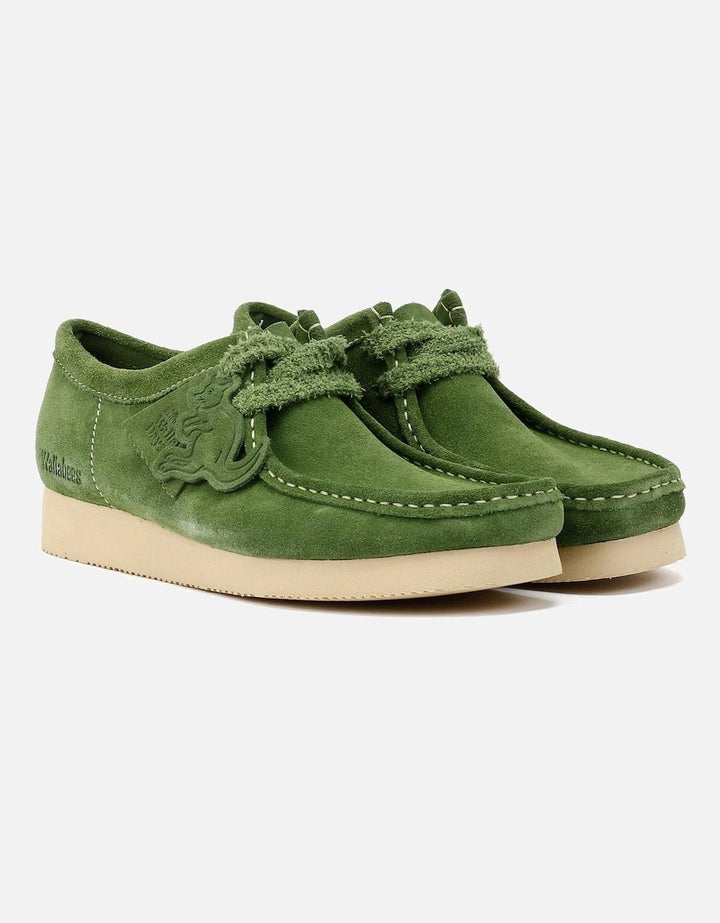 Clarks Originals Wallabee 2604 Mens  Green Suede Square Toe Casual Shoes