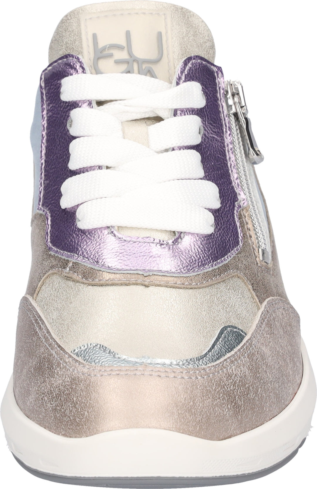 Waldlaufer M-Tonia Ladies Extra Wide Fitting Lace Up Athleisure Trainers Bronze, Lilac Blue Silver