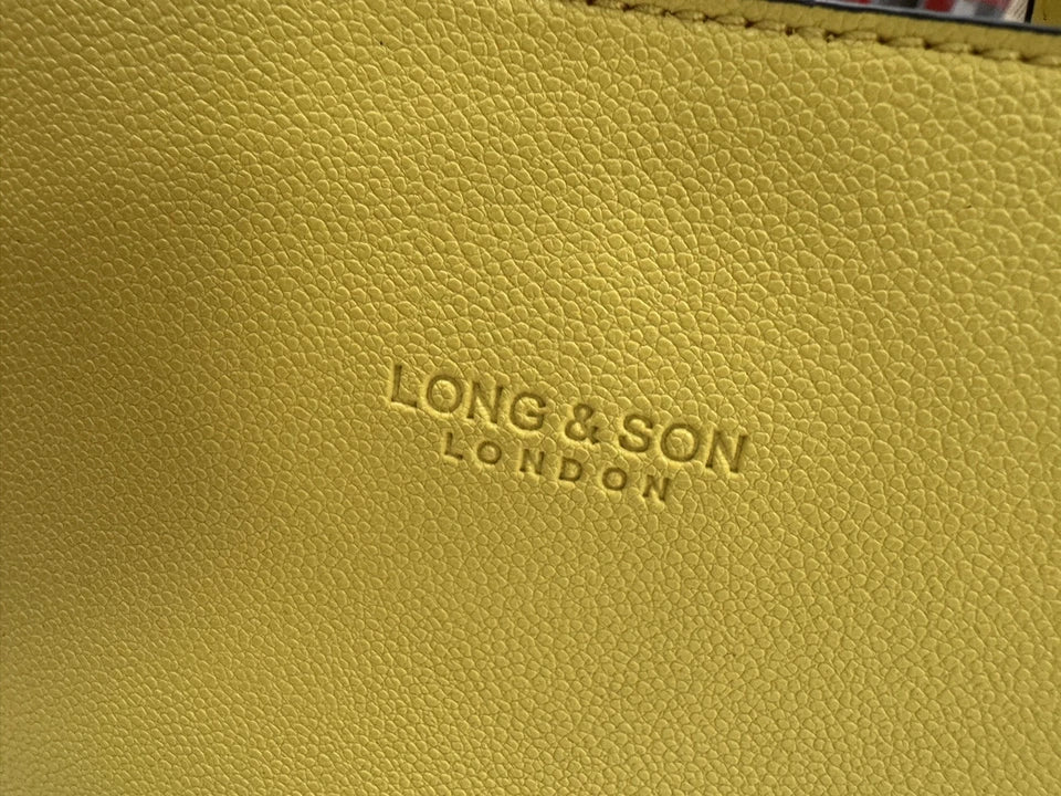 Long & Son Ladies Yellow Multi Pocket Grab Handle Handbag With Detachable Strap