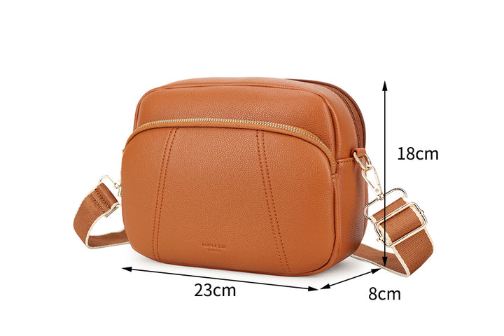 Long & Son Ladies Small Handbag Crossbody with Pocket And Adjustable Fabric Strap Tan