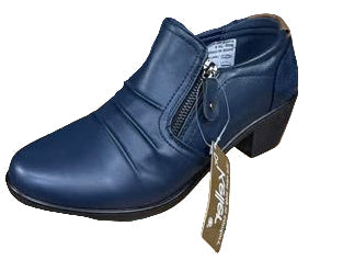 Dr Keller Alexis Ladies Faux Leather High Front Trouser Shoes Navy