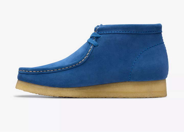 CLARKS ORIGINALS WALLABEE EVO MENS SUEDE WALLABEE BOOT LACE UP SQUARE TOE RUBBER SOLE BLUE