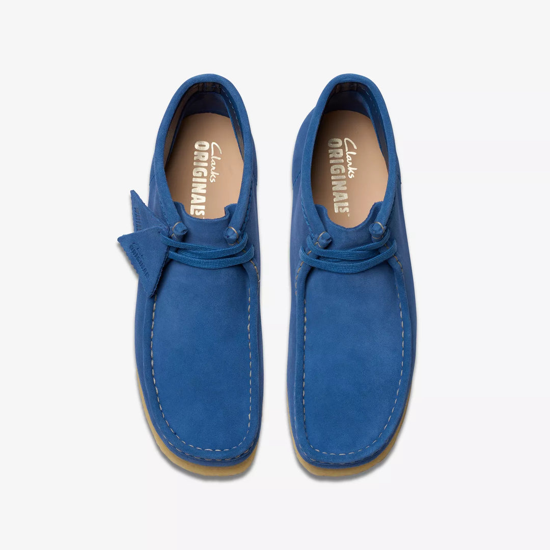 CLARKS ORIGINALS WALLABEE EVO MENS SUEDE WALLABEE BOOT LACE UP SQUARE TOE RUBBER SOLE BLUE