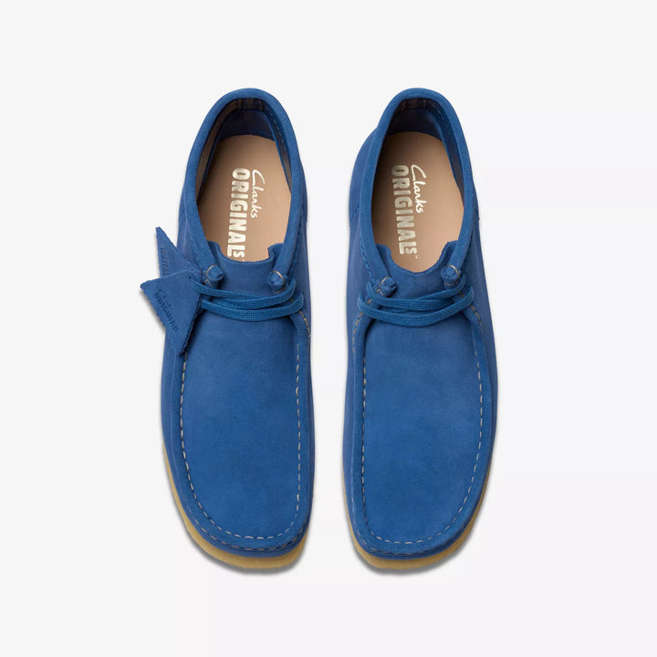 CLARKS ORIGINALS WALLABEE EVO MENS SUEDE WALLABEE BOOT LACE UP SQUARE TOE RUBBER SOLE BLUE