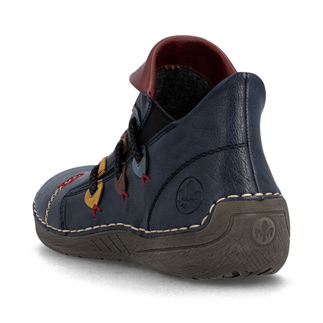 Rieker Ladies 72581 Navy Wide fit Zip up Walking Casual Boots with Warm Lining