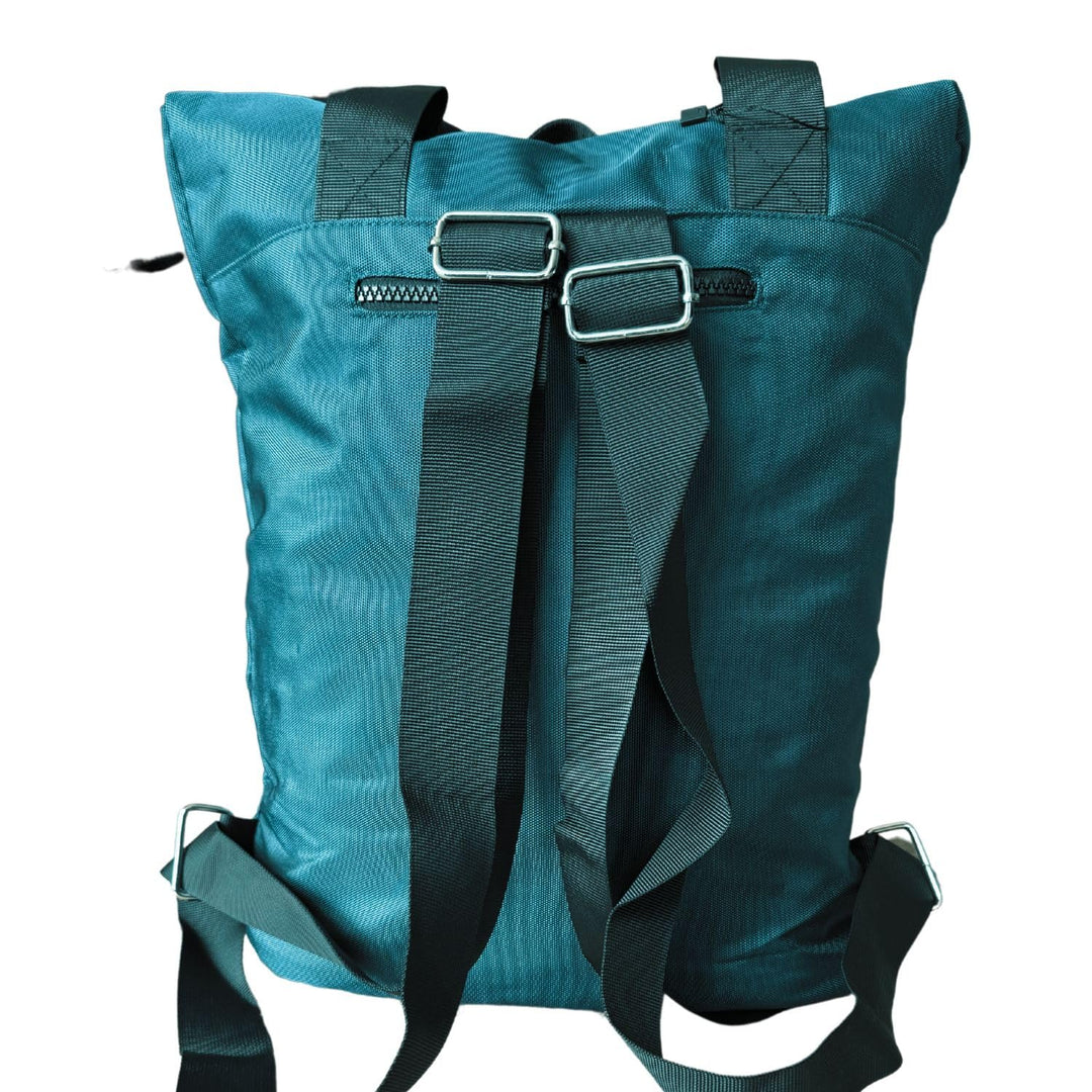 Forest Ladies Mens Unisex On Trend Expandable Roll Top Fabric Rucksack Teal