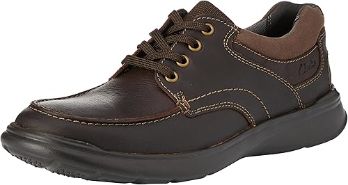 Clarks Cotrell Edge WIDE H FIT Oily Leather Lightweight  Lace Up Shoes Brown