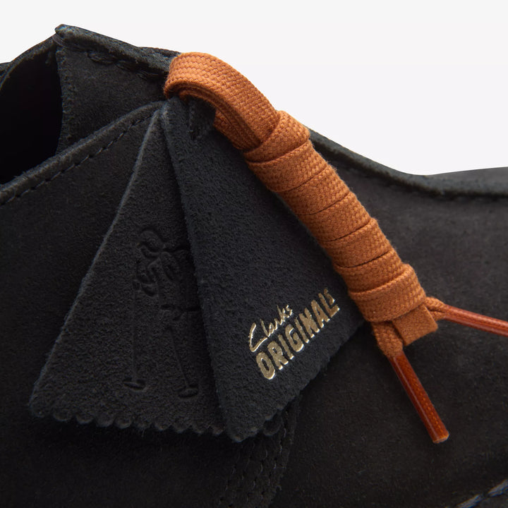 Clarks Originals Bank Robbers Desert Trek Suede Boots With Crepe Soles Black