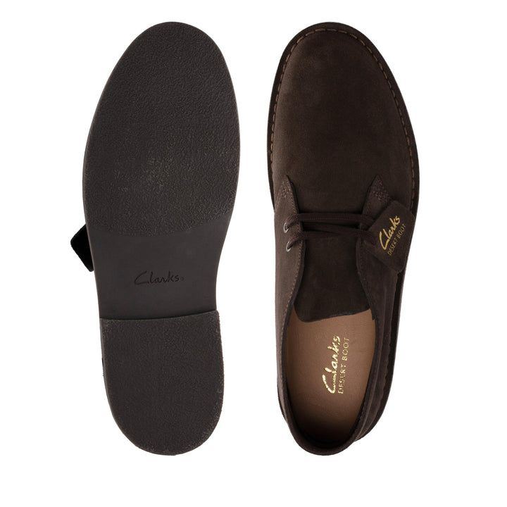 CLARKS ORIGINALS DESERT BOOT EVO SUEDE LEATHER ORTHOLITE REMOVABLE SOLES DARK BROWN