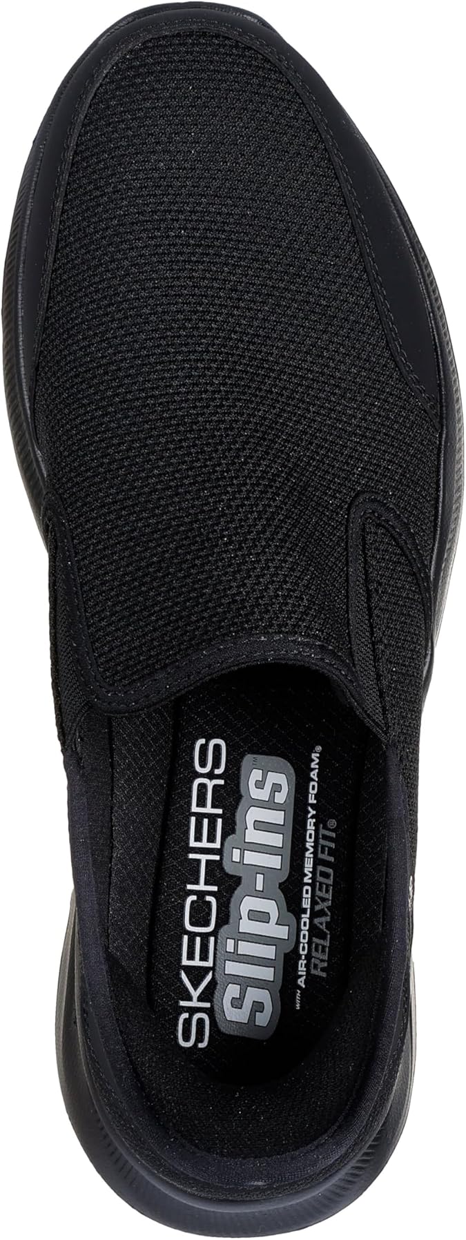 Skechers Slip Ins Equalizer 5.0 Drayze Mens Vegan Black Relaxed Fit Memory Foam Hands Free Slip On Trainers