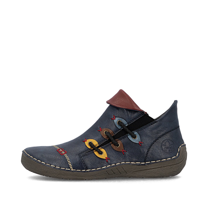 Rieker Ladies 72581 Navy Wide fit Zip up Walking Casual Boots with Warm Lining