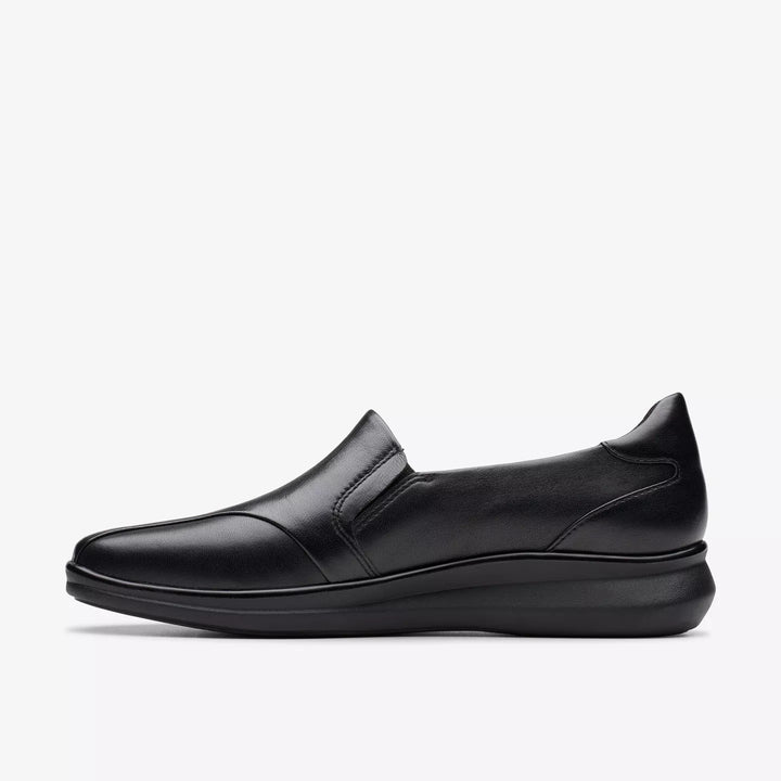 Clarks Artisan Lynell Edge Ladies Standard D Fitting Black Leather Comfort Walking Shoes