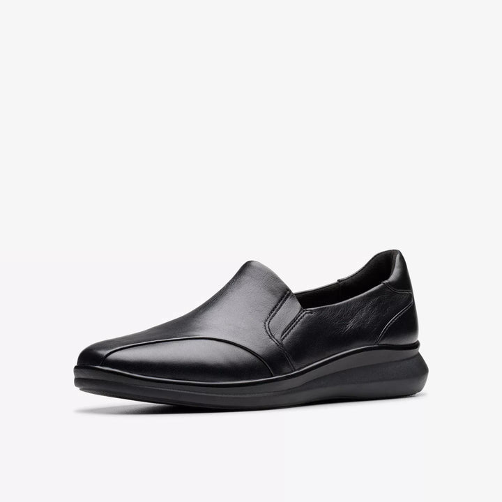 Clarks Artisan Lynell Edge Ladies Standard D Fitting Black Leather Comfort Walking Shoes