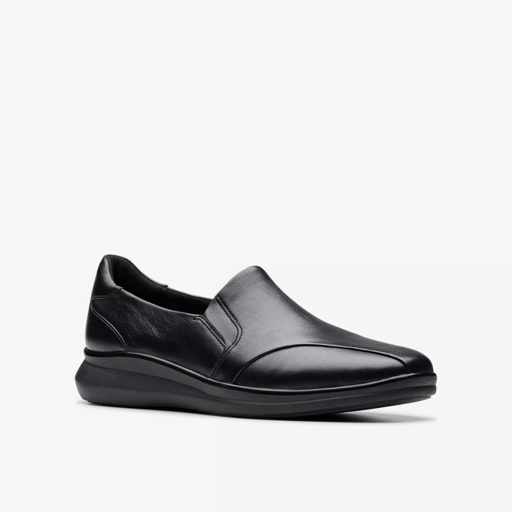 Clarks Artisan Lynell Edge Ladies Standard D Fitting Black Leather Comfort Walking Shoes