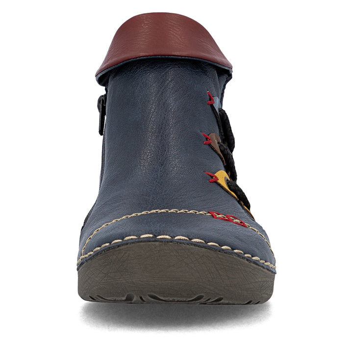 Rieker Ladies 72581 Navy Wide fit Zip up Walking Casual Boots with Warm Lining