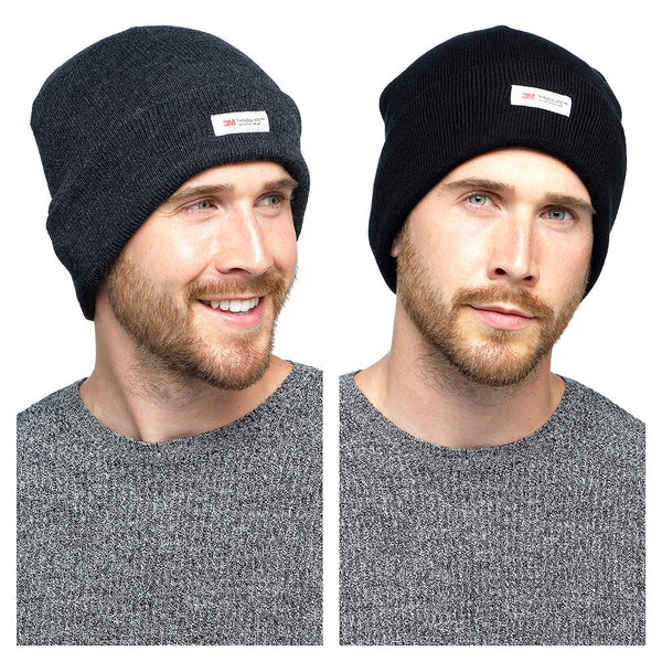 Adults Mens Thermal 3M Thinsulate Beanie Hat One Size Black Or Navy