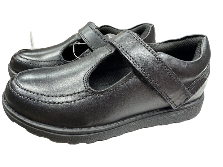 Chatterbox Harriet Girls Black Leather T Bar School Shoes With Touch Fasten