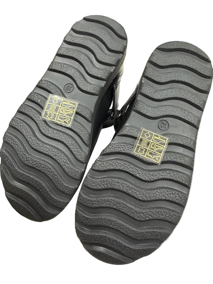 Chatterbox Star Gaze Girls Black Leather Touch Fasten Mary Jane Style School Shoes With Star Pattern