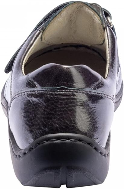 Waldlaufer Henni 496301 WIDE FIT Grey Patent Leather Casual Velcro Strap Shoes