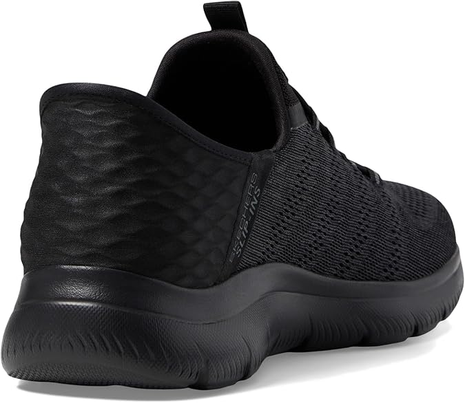 Skechers Slip Ins Key Pace Mens Bungee Hands Free Vegan Trainers Black/Black