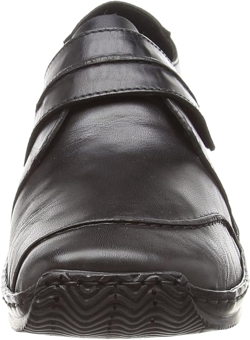 Rieker Antistress L1760 Ladies Black Leather Touch Fasten Shoes