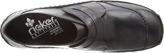 Rieker Antistress L1760 Ladies Black Leather Touch Fasten Shoes