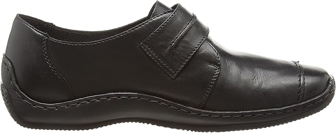 Rieker Antistress L1760 Ladies Black Leather Touch Fasten Shoes