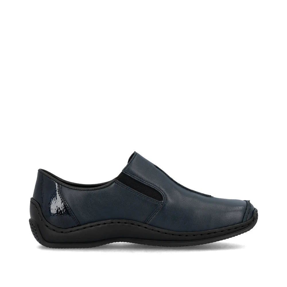 Rieker L1777 Antistress Womens Navy Leather Walking Casual Comfort Slip On Shoes