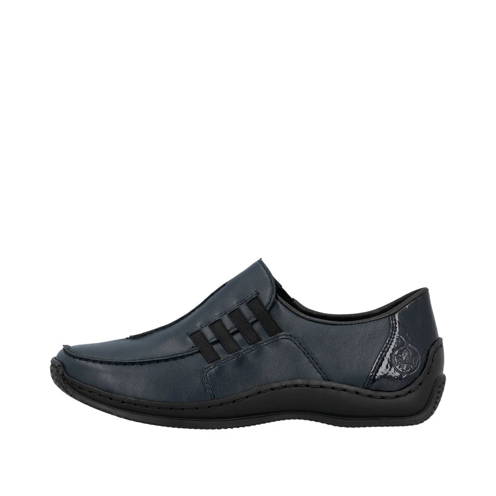 Rieker L1777 Antistress Womens Navy Leather Walking Casual Comfort Slip On Shoes