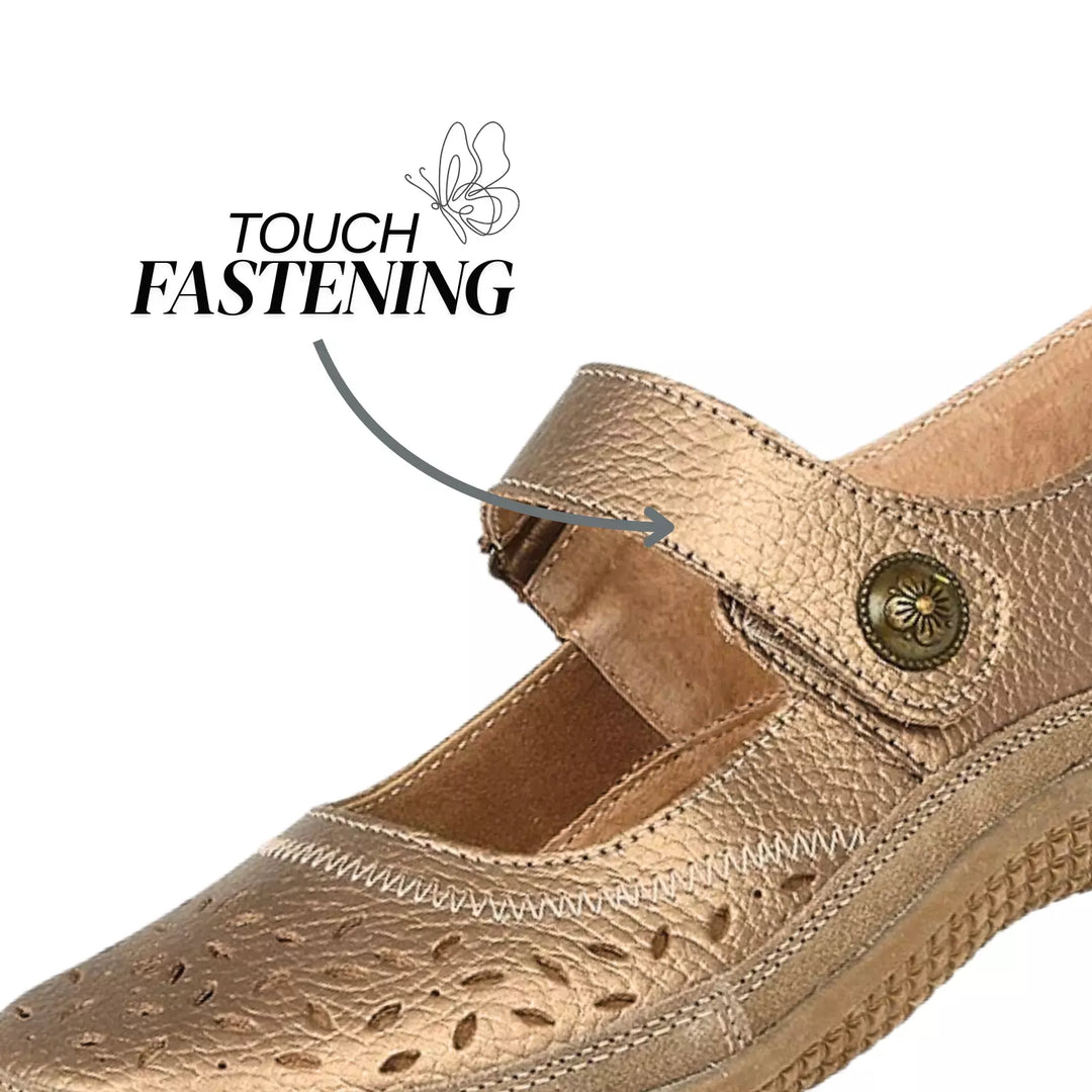 Boulevard L408 BRONZE Leather EXTRA WIDE FIT EEE Perforated Mary Jane Shoe