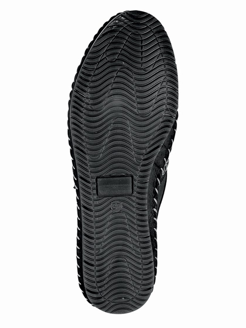 Mod Comfys L990 Womens Black Soft Leather Centre Gusset Comfort Slip On Shoes