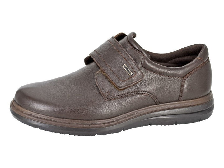 IMAC M337 Mens Brown Leather Extra Wide Waterproof Velcro Strap Casual Italian Shoes