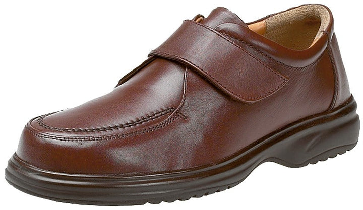 Roamers M460 Mens Leather WIDE FIT Touch Fasten Lightweight Shoes Swift Turn Style Brown (Copy)