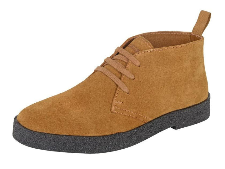 Roamers M759 Mens Suede Leather 3 Eyelet Lace Up Chukka Bullet Desert Boots Tan