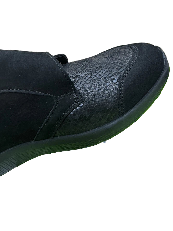 Waldlaufer 815M32/302 M-IRA Womens EXTRA EEE/4E WIDE Fit Black Suede/Lycra M-Ira Touch Fasten Ortho Shoes (Copy)