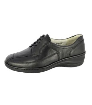 Waldlaufer 820001 300 001 Monic Extra Wide Fit Black Leather Lace Up Shoes With Removable Insoles