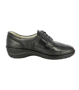 Waldlaufer 820001 300 001 Monic Extra Wide Fit Black Leather Lace Up Shoes With Removable Insoles