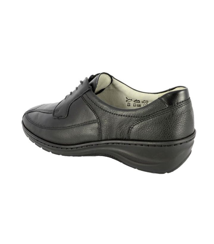Waldlaufer 820001 300 001 Monic Extra Wide Fit Black Leather Lace Up Shoes With Removable Insoles