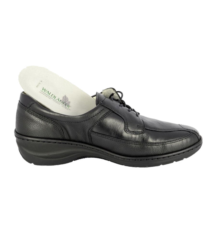 Waldlaufer 820001 300 001 Monic Extra Wide Fit Black Leather Lace Up Shoes With Removable Insoles