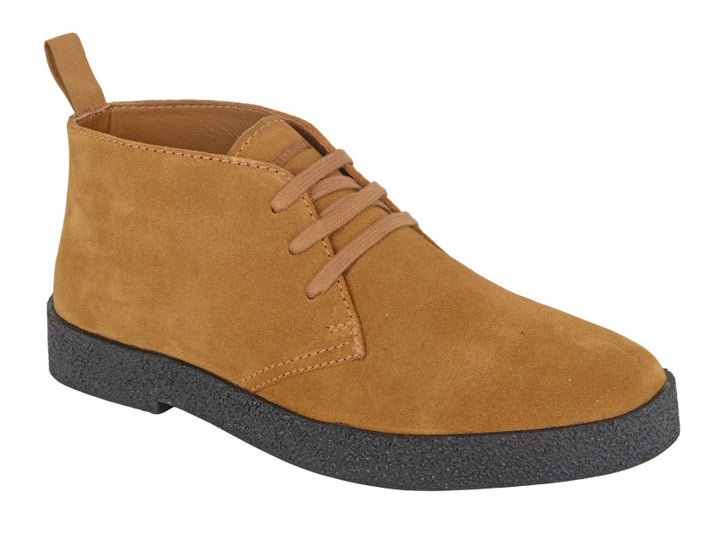 Roamers M759 Mens Suede Leather 3 Eyelet Lace Up Chukka Bullet Desert Boots Tan