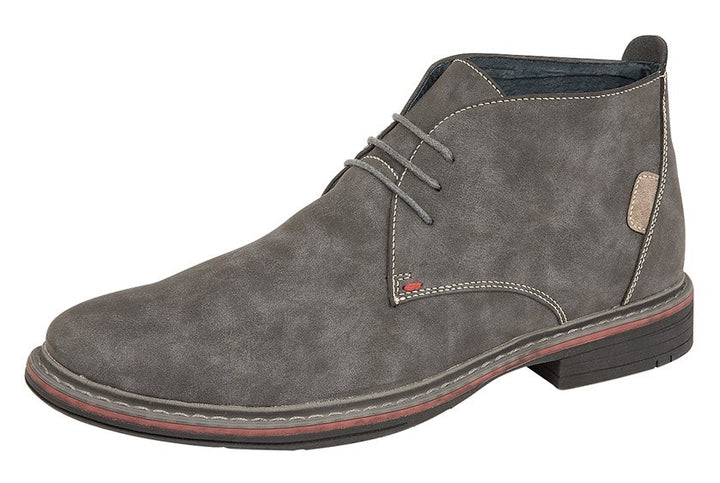 Goor Mens Synthetic Nubuck 3 Eyelet Leather Lined Desert Boots With Padded Insoles Dark Grey